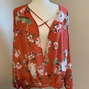 Beautiful dark peach floral top